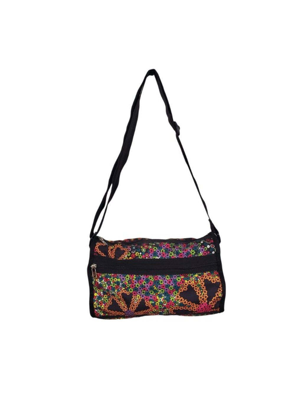 Multicolor Floral Nylon Crossbody Shoulder Bag Adjustable Strap Lightweight Boho - Picture 2 of 12